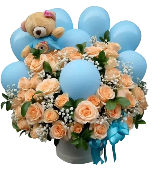 laurel-bunga-box-special-gift-dari-athaya-bertema-cinta-dengan-rangkaian-bunga-mawar-balon-dan-teddy-bear