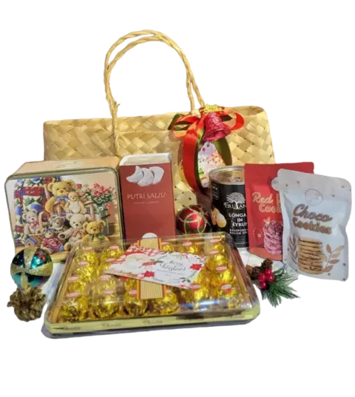 prisha-parcel-snack-natal-dari-athaya-yang-terdiri-dari-coklat-sameday-box-cristmas-putri-salju-longan-klg-red-velvet-cookies-pouch-choco-chip-cookies-pouch-tas-exclusive-dan-ornamen-natal