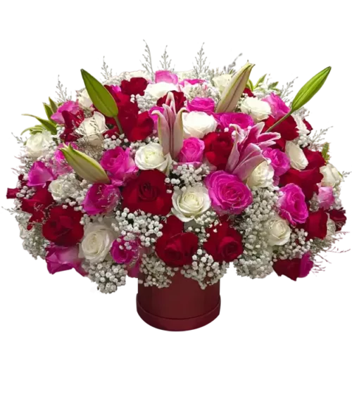 levia-bunga-box-dari-athaya-dengan-rangkaian-mawar-pink-mawar-merah-mawar-putih-anggrek-cymbidium-baby-breath-hortensia